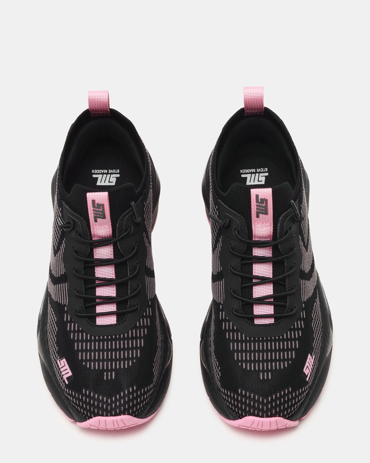 SWOOP Black Multi Lace-Up Low-Top Platform Athletic Women's Sneaker | Steve Madden for Sale