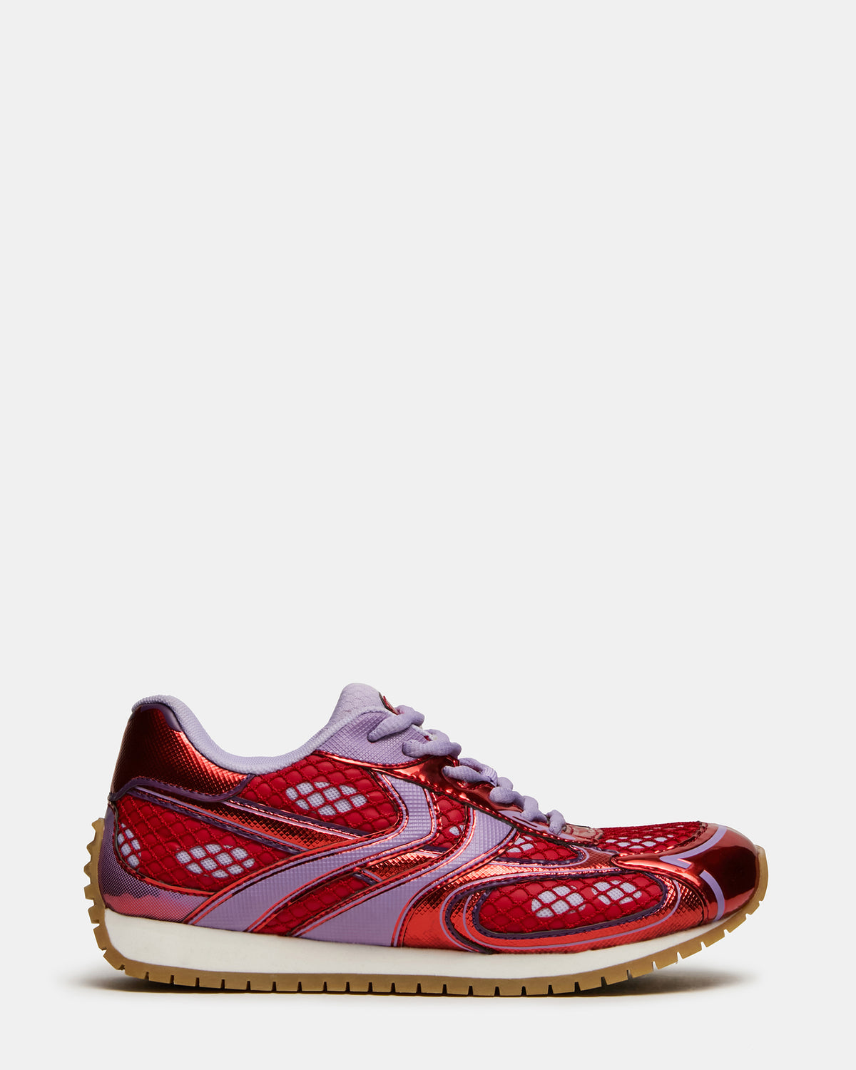 PAGER Red Multi Low-Top Lace-Up Mesh Women's Sneaker | Steve Madden on Sale