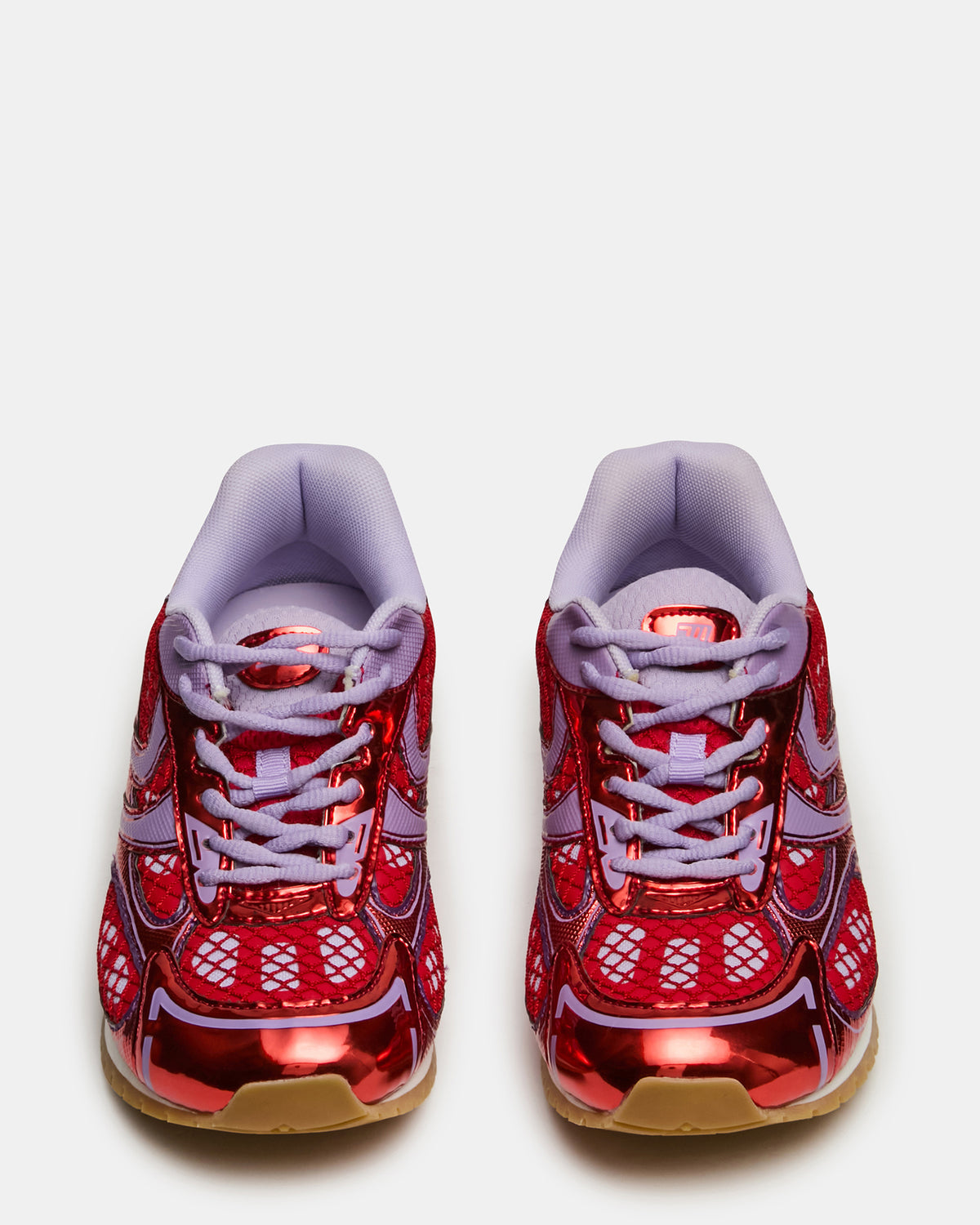 PAGER Red Multi Low-Top Lace-Up Mesh Women's Sneaker | Steve Madden on Sale