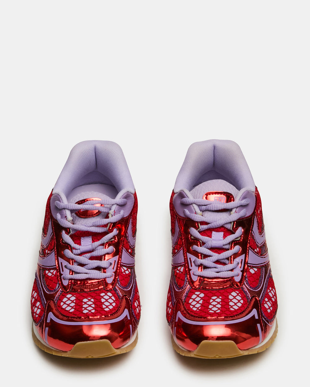 PAGER Red Multi Low-Top Lace-Up Mesh Women's Sneaker | Steve Madden on Sale