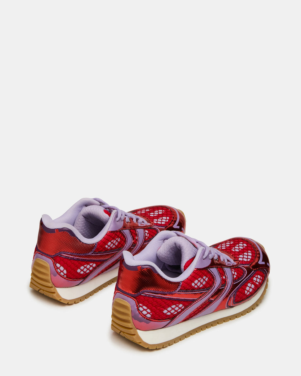 PAGER Red Multi Low-Top Lace-Up Mesh Women's Sneaker | Steve Madden on Sale
