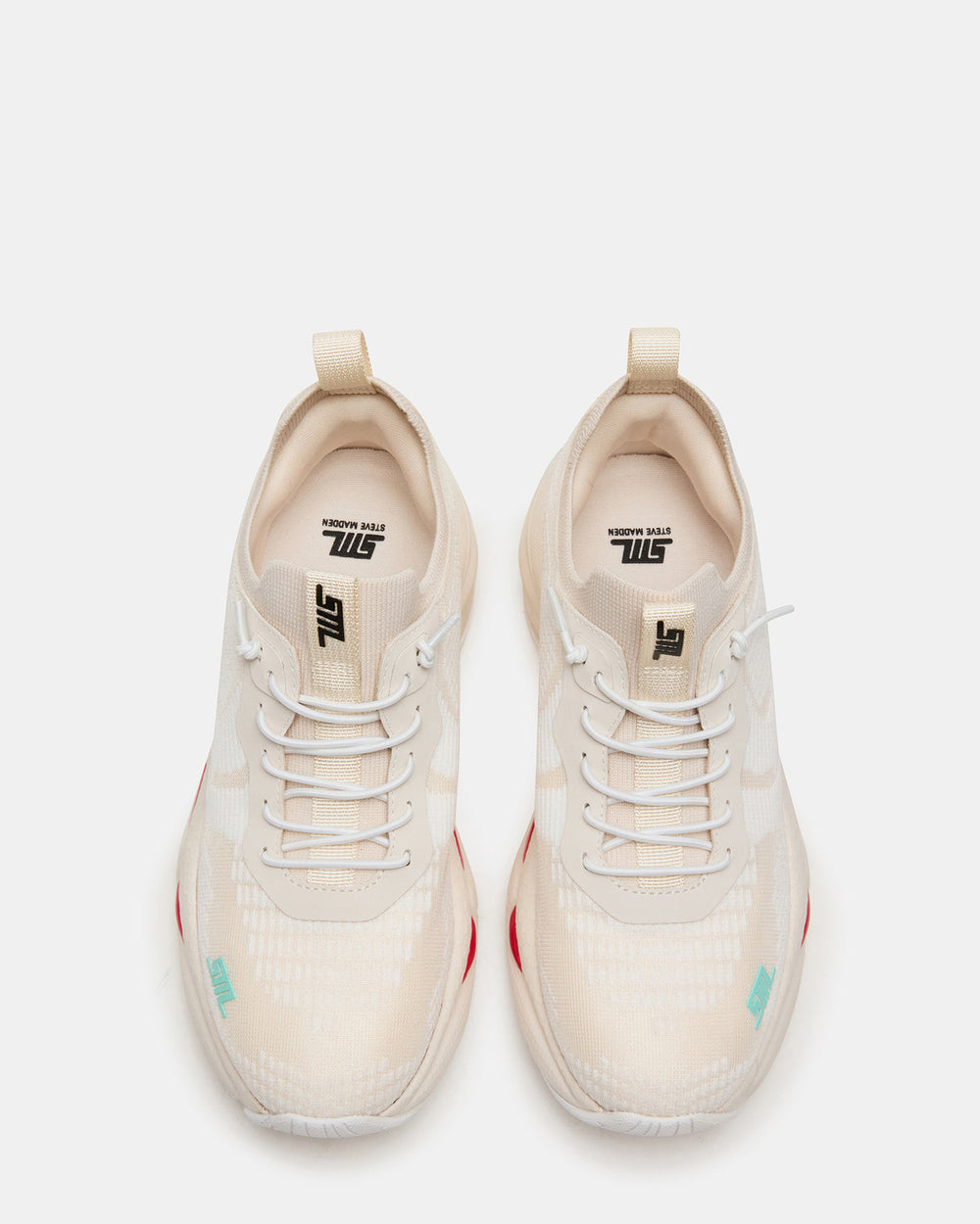 SWOOP White Multi Lace-Up Low-Top Platform Athletic Women's Sneaker | Steve Madden discount