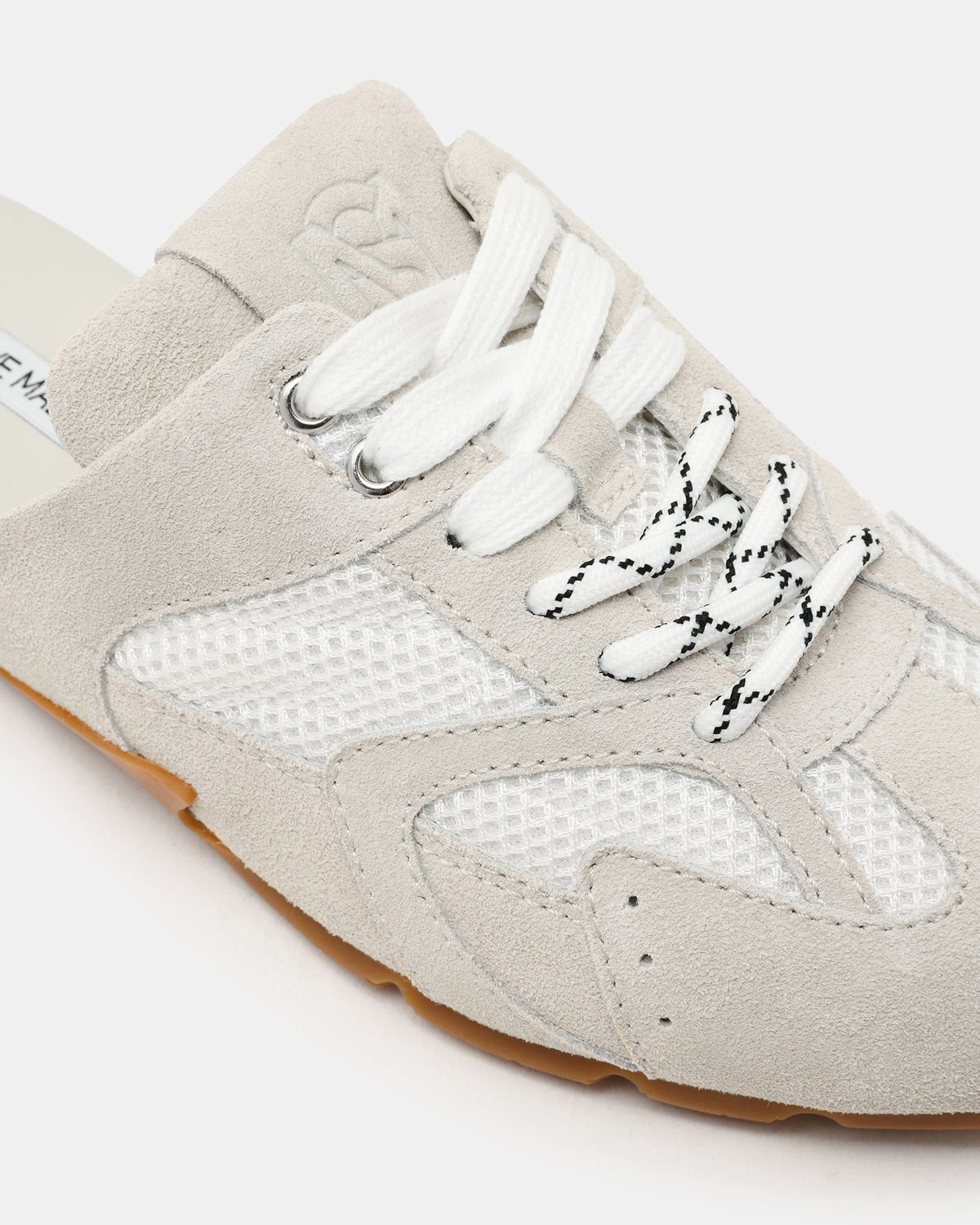 AZIEL MULE White Suede Low-Top Lace-Up Slip-On Women's Sneaker | Steve Madden US