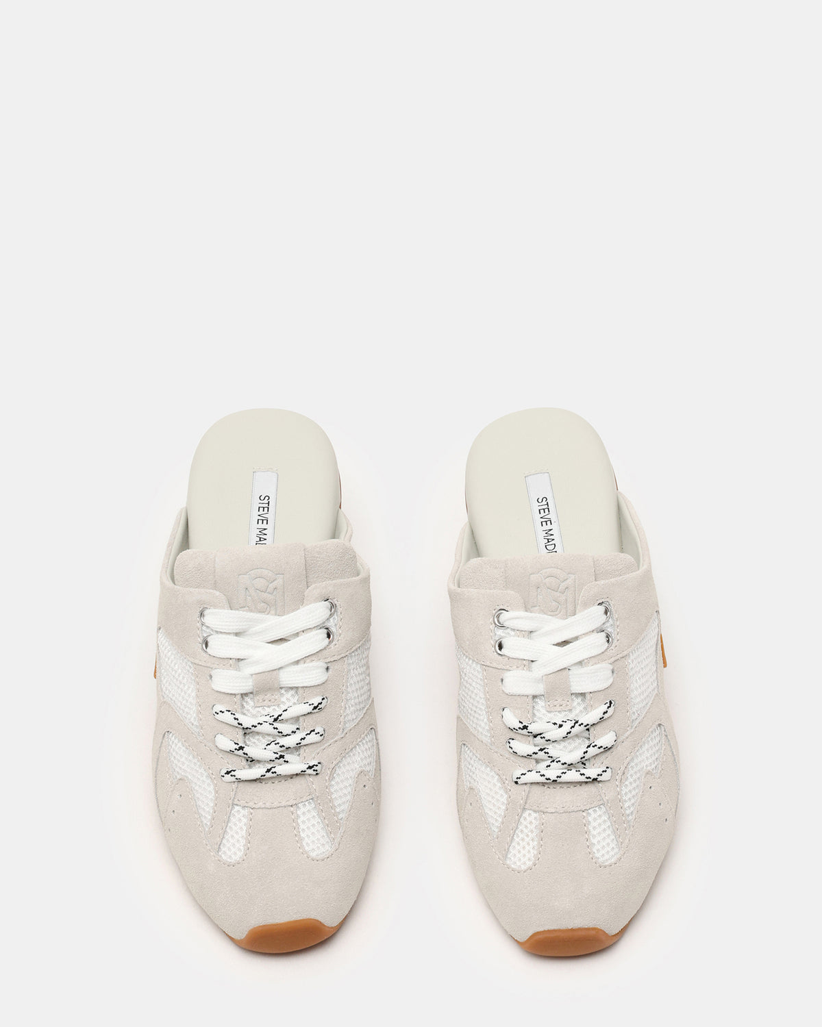AZIEL MULE White Suede Low-Top Lace-Up Slip-On Women's Sneaker | Steve Madden US