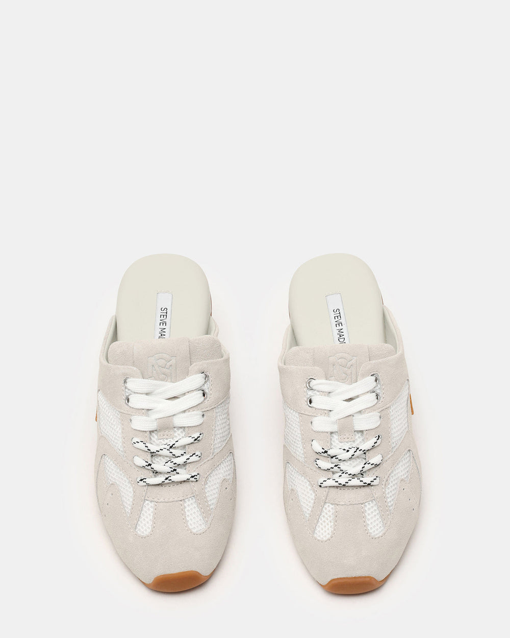 AZIEL MULE White Suede Low-Top Lace-Up Slip-On Women's Sneaker | Steve Madden US