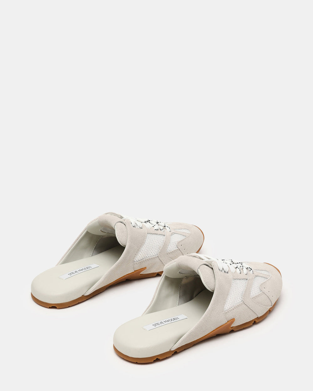 AZIEL MULE White Suede Low-Top Lace-Up Slip-On Women's Sneaker | Steve Madden US