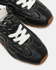 AZIEL Black Low-Top Lace-Up Women's Sneakers | Steve Madden Sale