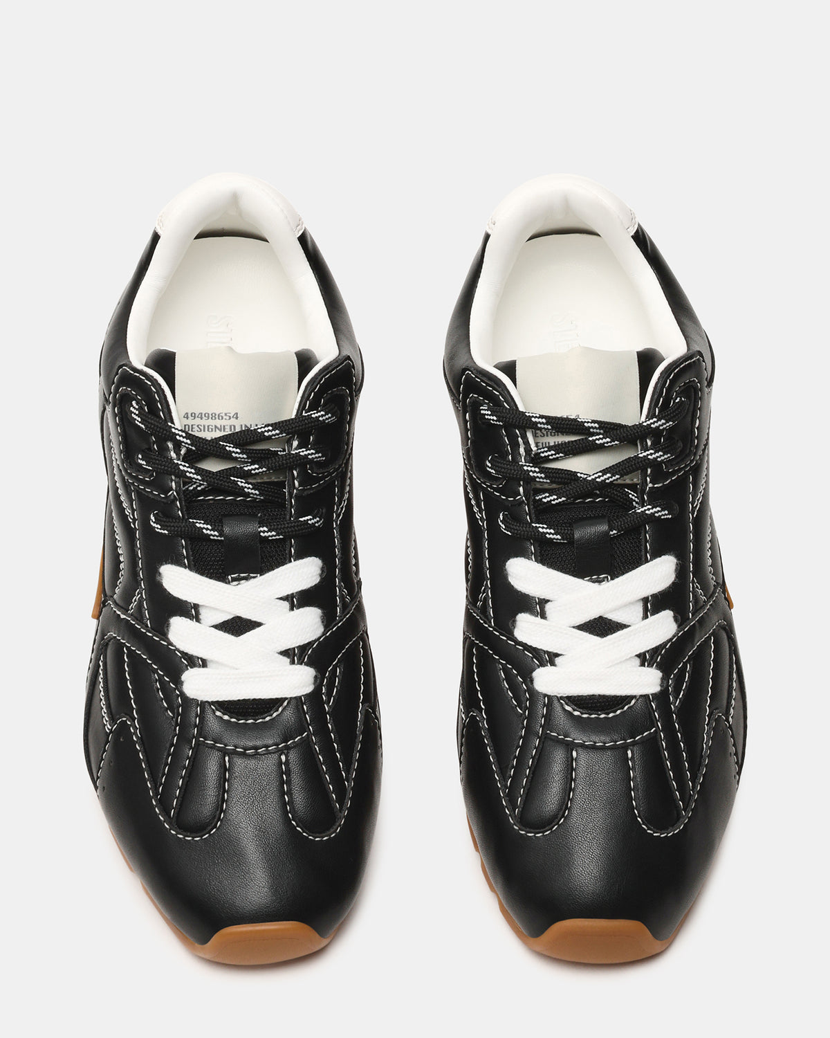 AZIEL Black Low-Top Lace-Up Women's Sneakers | Steve Madden Sale