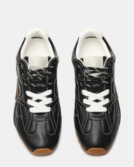 AZIEL Black Low-Top Lace-Up Women's Sneakers | Steve Madden Sale