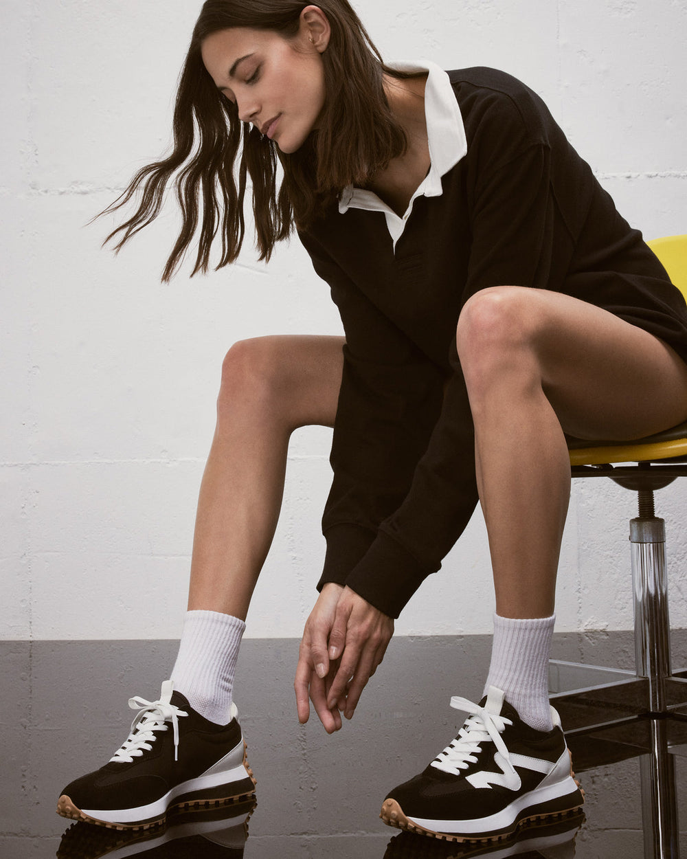 CAMPO Black/White Lace-Up Women's Sneaker | Steve Madden for Sale