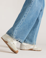 AZIEL White Low-Top Lace-Up Women's Sneakers | Steve Madden discount