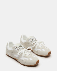 AZIEL White Low-Top Lace-Up Women's Sneakers | Steve Madden discount