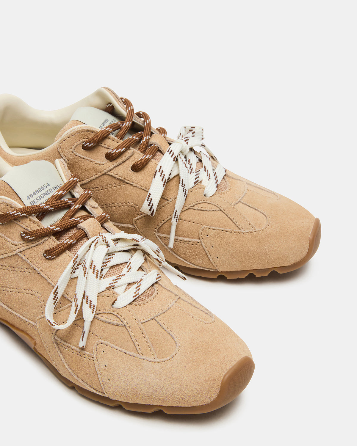 AZIEL Sand Suede Low-Top Lace-Up Women's Sneakers | Steve Madden US