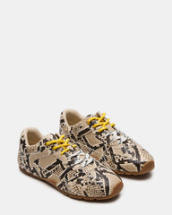 AZIEL Tan Snake Low-Top Lace-Up Women's Sneakers | Steve Madden discount