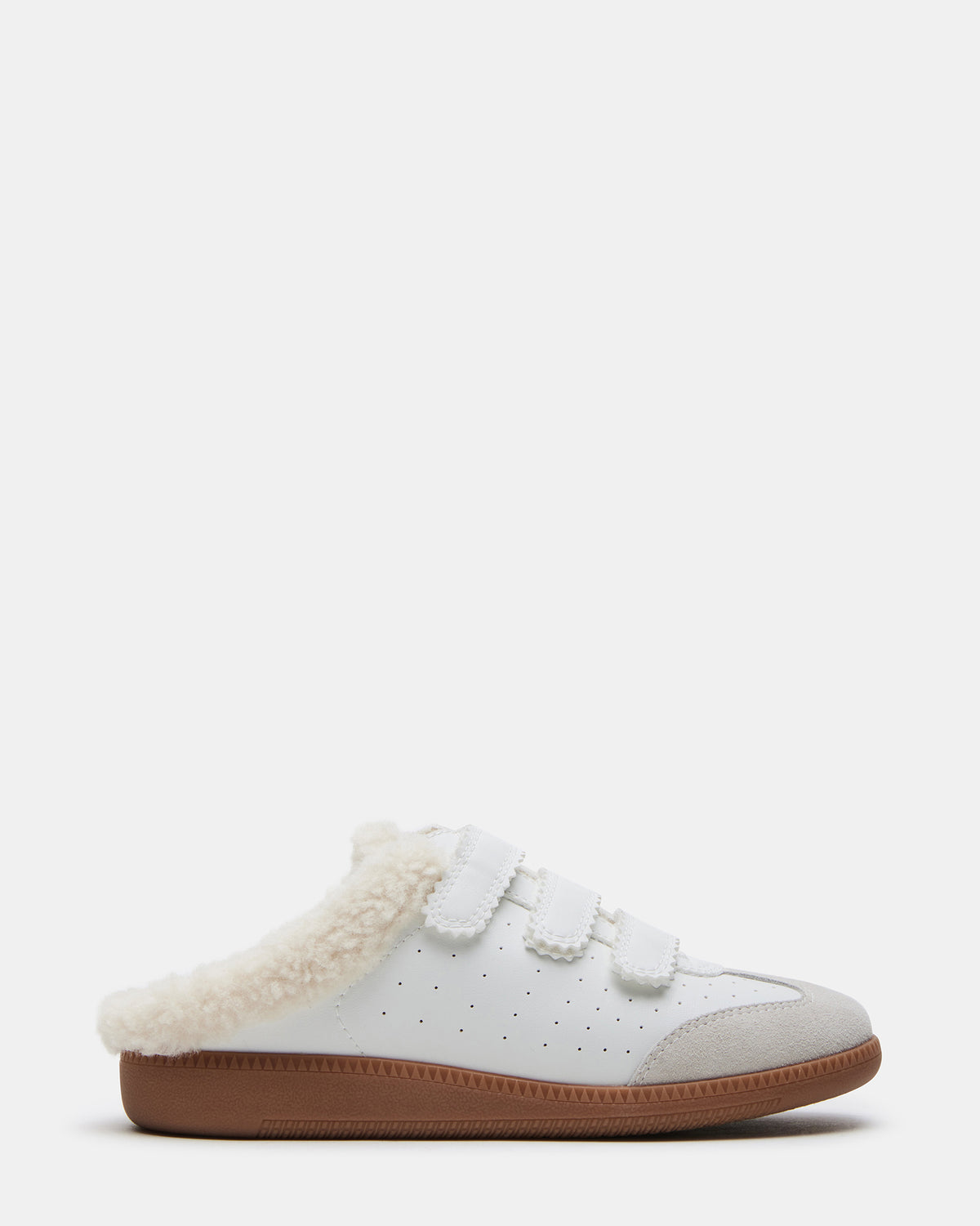 MEMENTO Faux Fur White Multi Slip-On Women's Sneaker | Steve Madden Sale