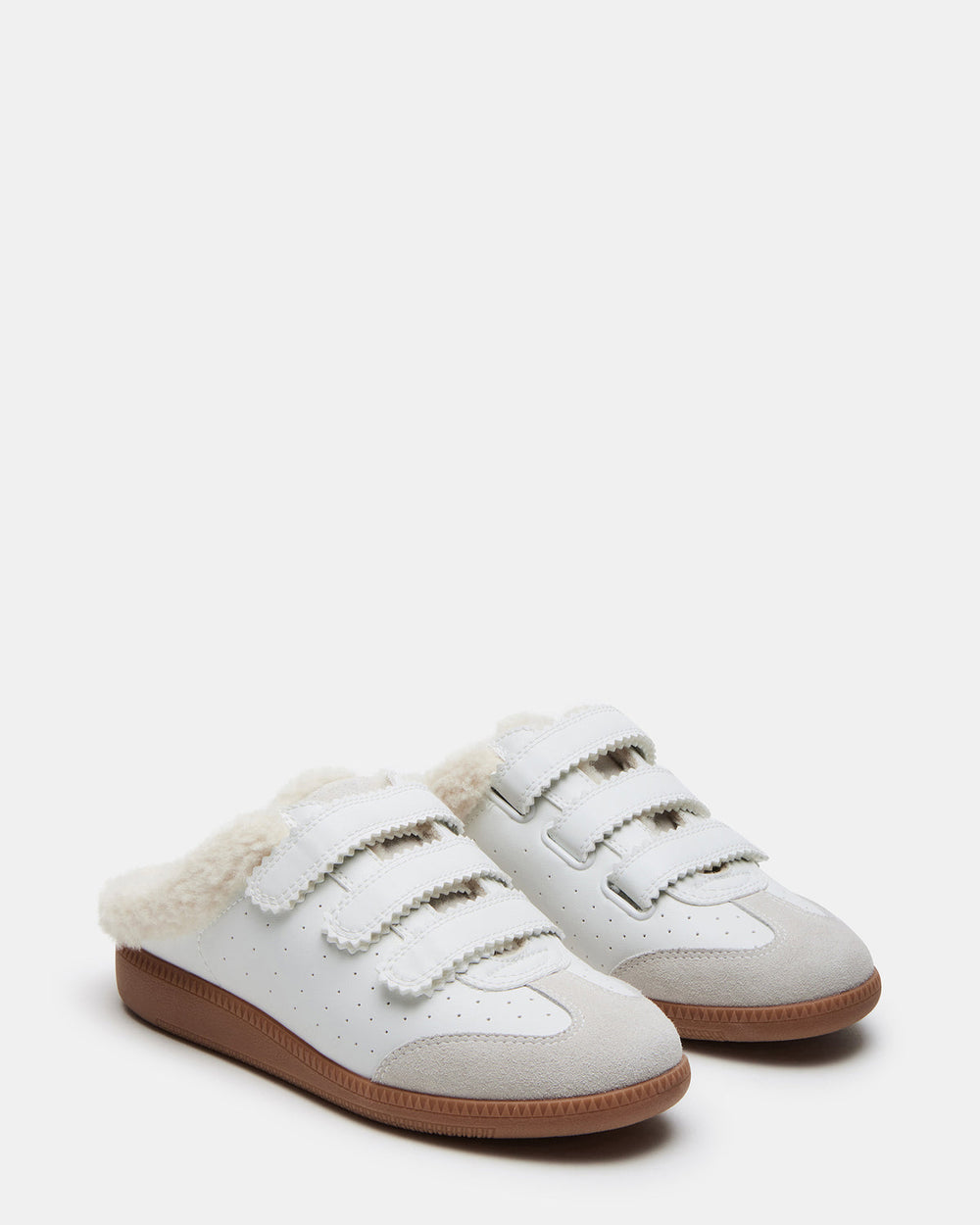 MEMENTO Faux Fur White Multi Slip-On Women's Sneaker | Steve Madden Sale