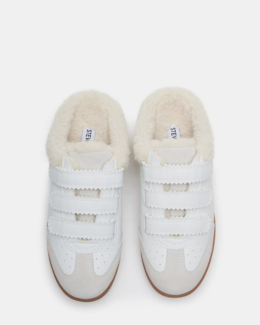 MEMENTO Faux Fur White Multi Slip-On Women's Sneaker | Steve Madden Sale
