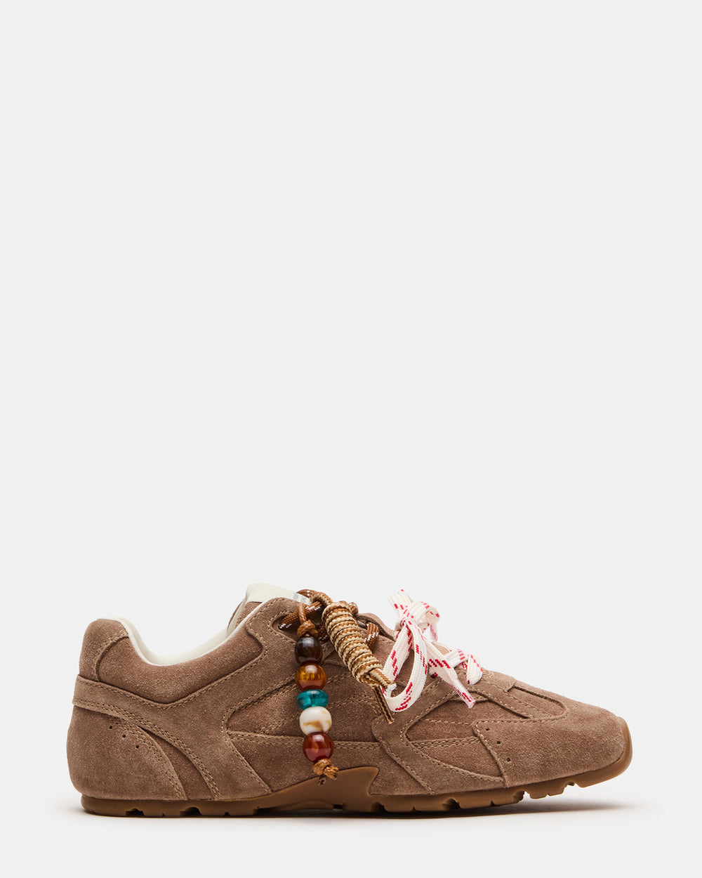 AZIEL Charm Taupe Suede Low-Top Lace-Up Women's Sneakers | Steve Madden on Sale