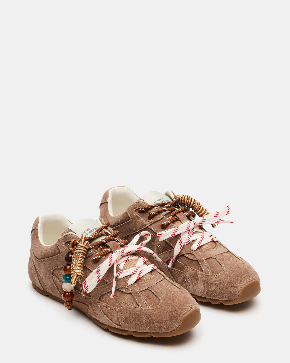 AZIEL Charm Taupe Suede Low-Top Lace-Up Women's Sneakers | Steve Madden on Sale