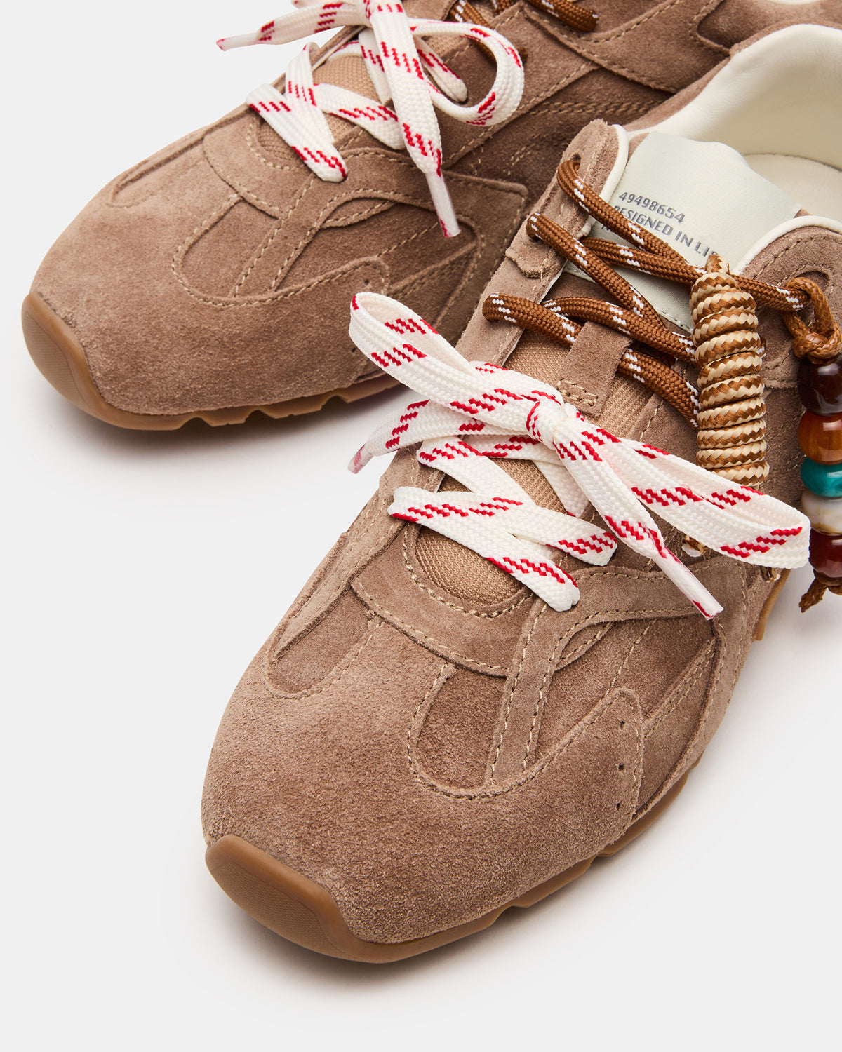AZIEL Charm Taupe Suede Low-Top Lace-Up Women's Sneakers | Steve Madden on Sale