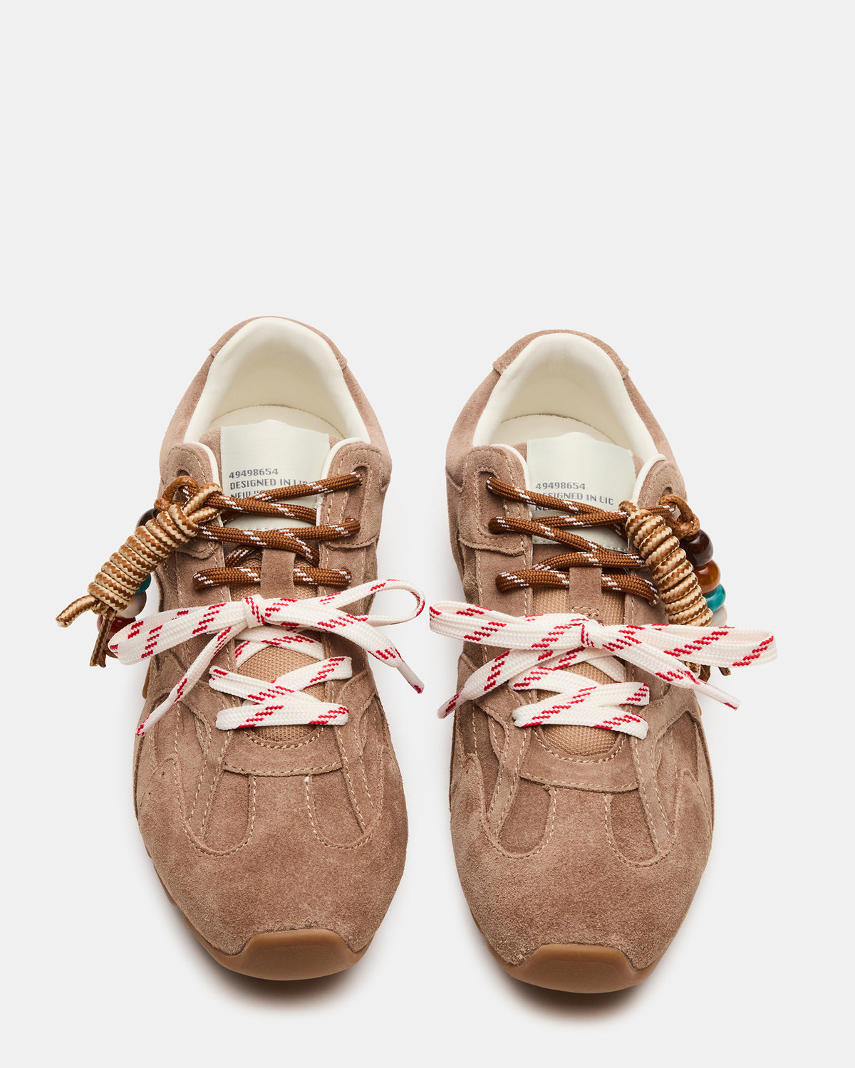 AZIEL Charm Taupe Suede Low-Top Lace-Up Women's Sneakers | Steve Madden on Sale