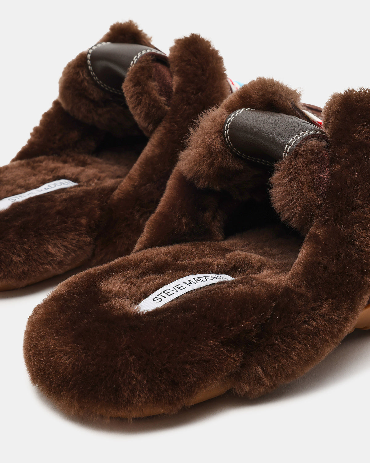 AZIEL MULE Faux Fur Chocolate Brown Suede Low-Top Lace-Up Slip-On Women's Sneaker | Steve Madden discount