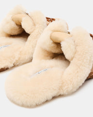 AZIEL MULE Faux Fur Natural Low-Top Lace-Up Slip-On Women's Sneaker | Steve Madden online