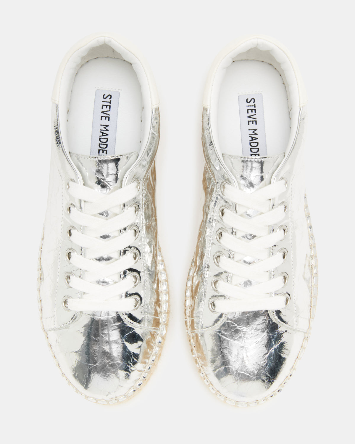 BECKY Silver Multi Women's Espadrille Platform Casual Sneakers | Steve Madden US