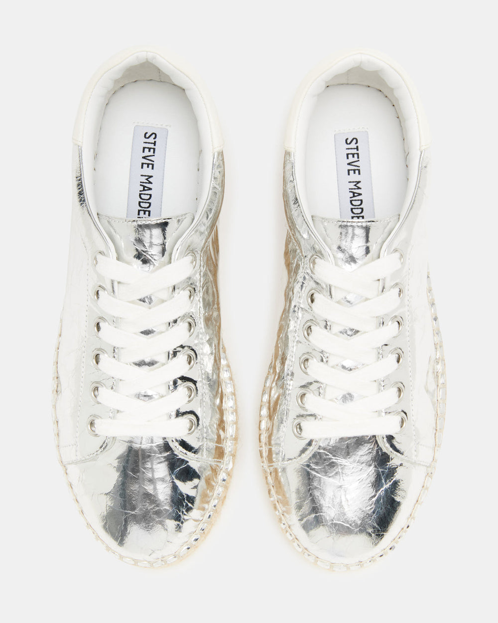 BECKY Silver Multi Women's Espadrille Platform Casual Sneakers | Steve Madden US