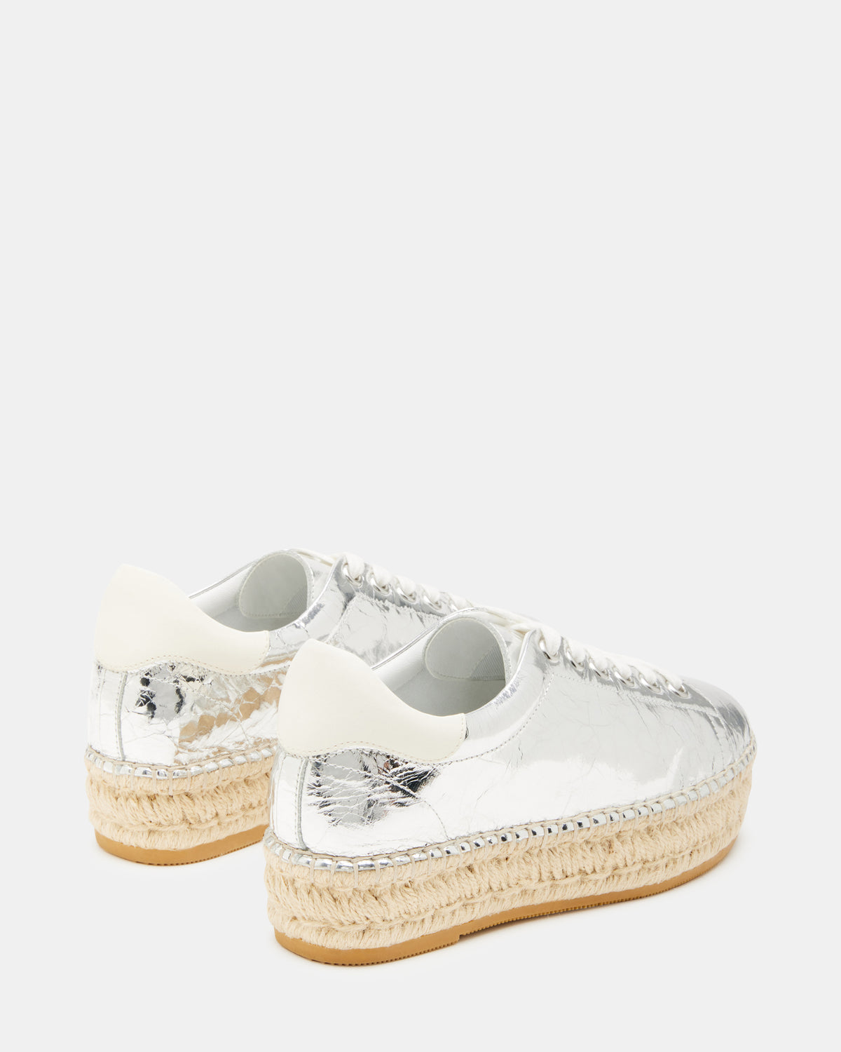 BECKY Silver Multi Women's Espadrille Platform Casual Sneakers | Steve Madden US
