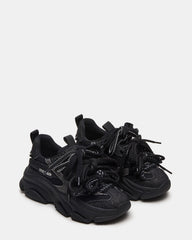 PRYCE Black Low-Top Lace-Up Chunky Platform Women's Sneaker | Steve Madden US