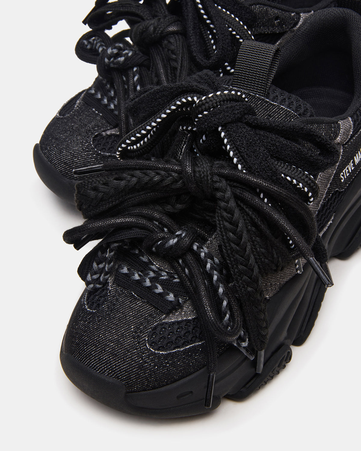 PRYCE Black Low-Top Lace-Up Chunky Platform Women's Sneaker | Steve Madden US