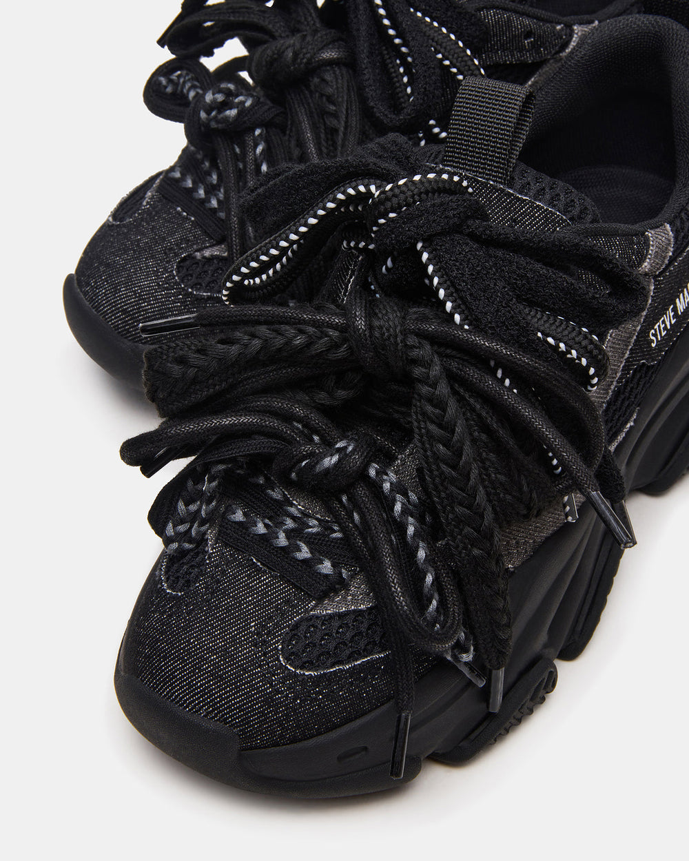 PRYCE Black Low-Top Lace-Up Chunky Platform Women's Sneaker | Steve Madden US