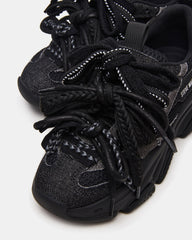 PRYCE Black Low-Top Lace-Up Chunky Platform Women's Sneaker | Steve Madden US