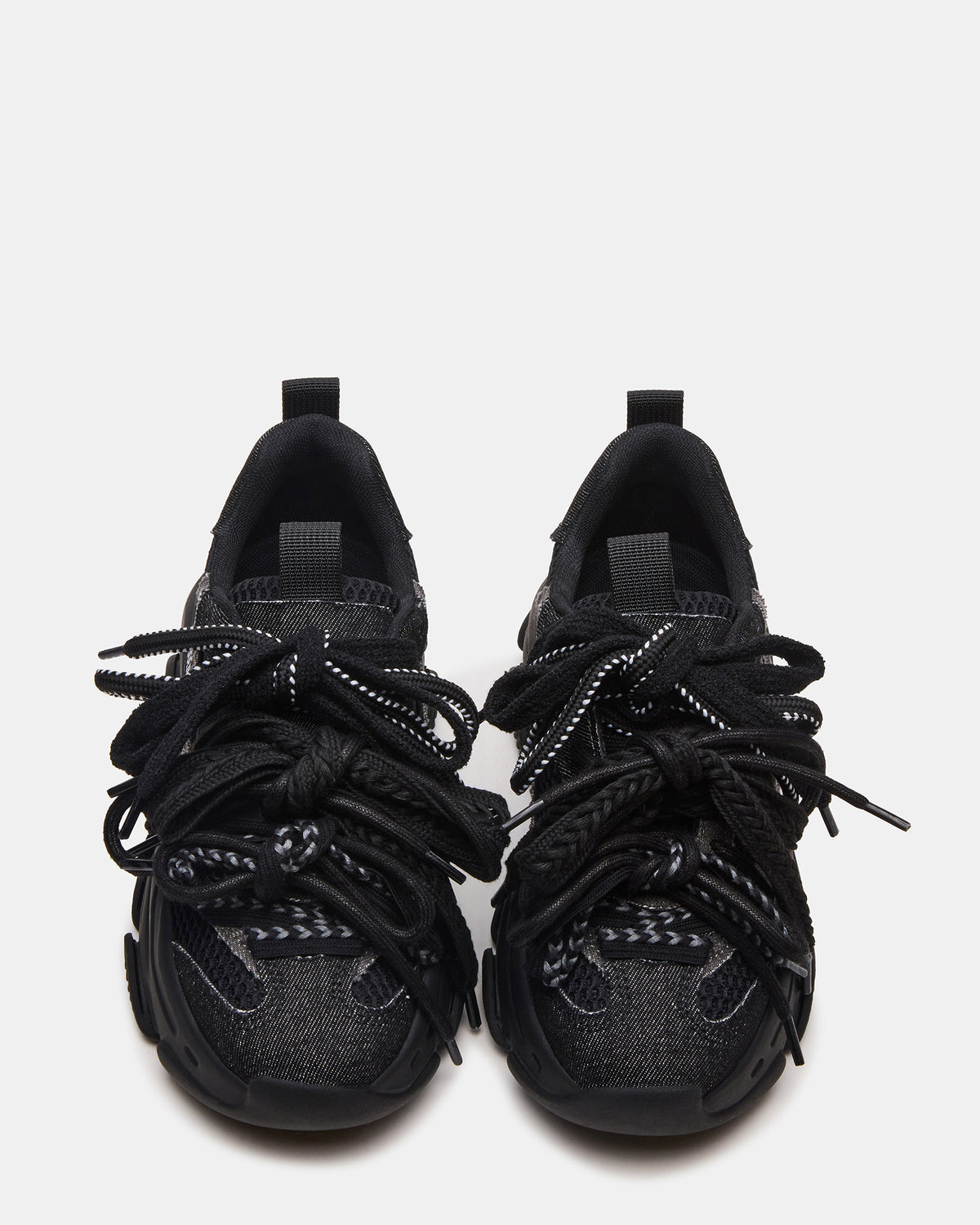 PRYCE Black Low-Top Lace-Up Chunky Platform Women's Sneaker | Steve Madden US