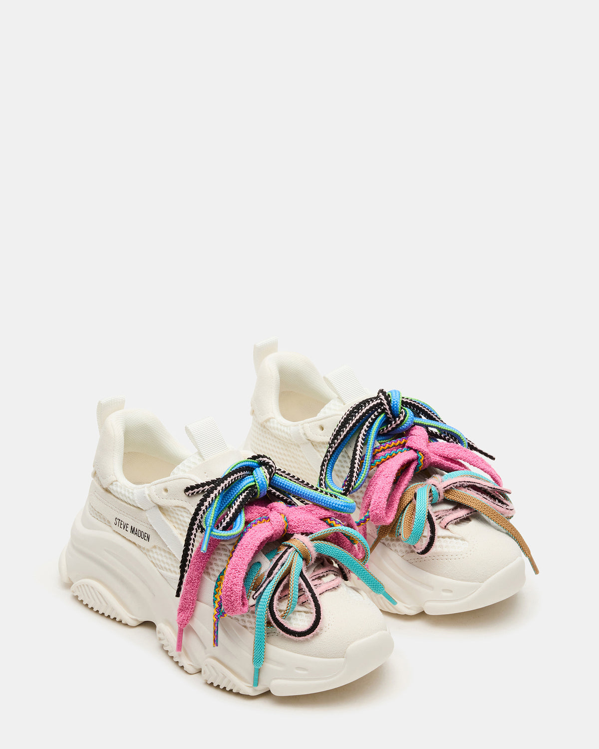 PRYCE White Low-Top Lace-Up Chunky Platform Women's Sneaker | Steve Madden discount