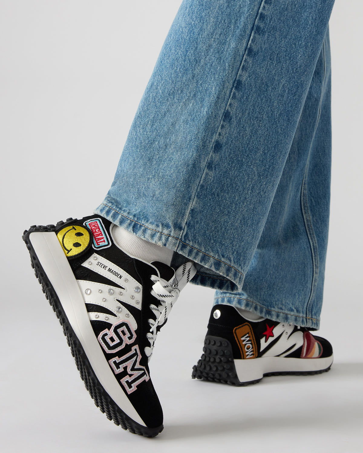 CAMPO Black Multi Patches Lace-Up Women's Sneaker | Steve Madden online
