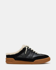 VANDY Faux Fur Black Multi Low-Top Lace-Up Mule Women's Sneaker | Steve Madden discount