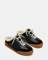 VANDY Faux Fur Black Multi Low-Top Lace-Up Mule Women's Sneaker | Steve Madden discount