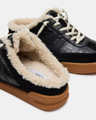 VANDY Faux Fur Black Multi Low-Top Lace-Up Mule Women's Sneaker | Steve Madden discount