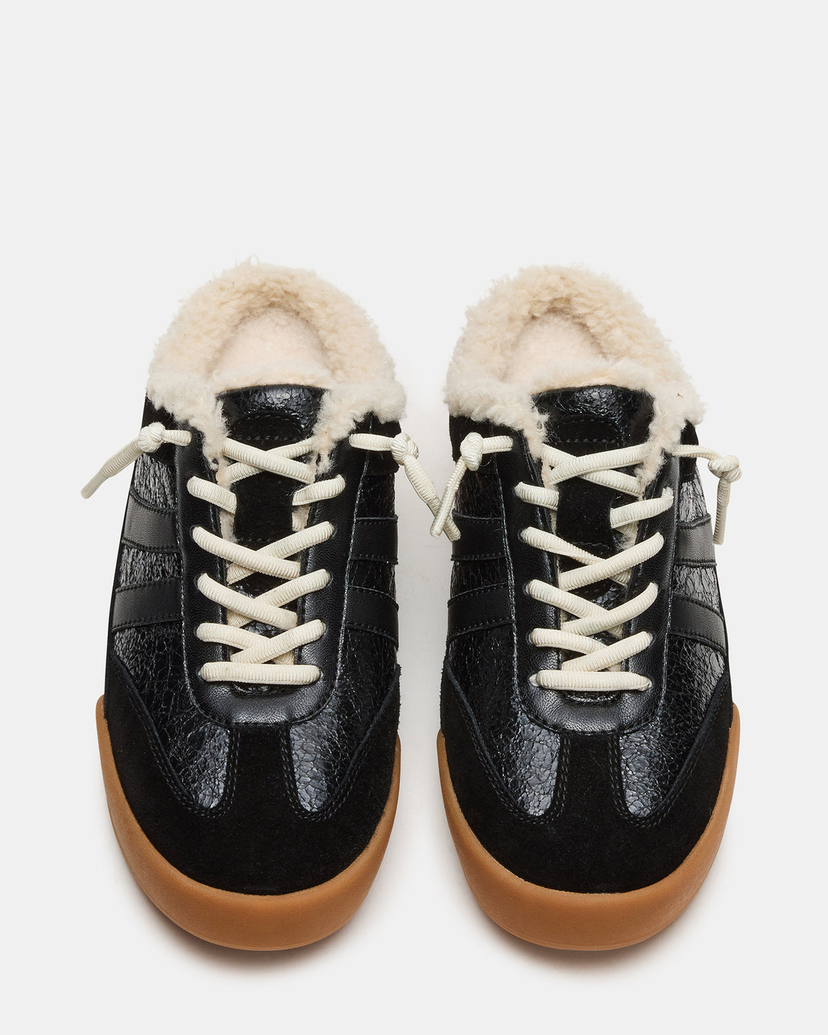 VANDY Faux Fur Black Multi Low-Top Lace-Up Mule Women's Sneaker | Steve Madden discount