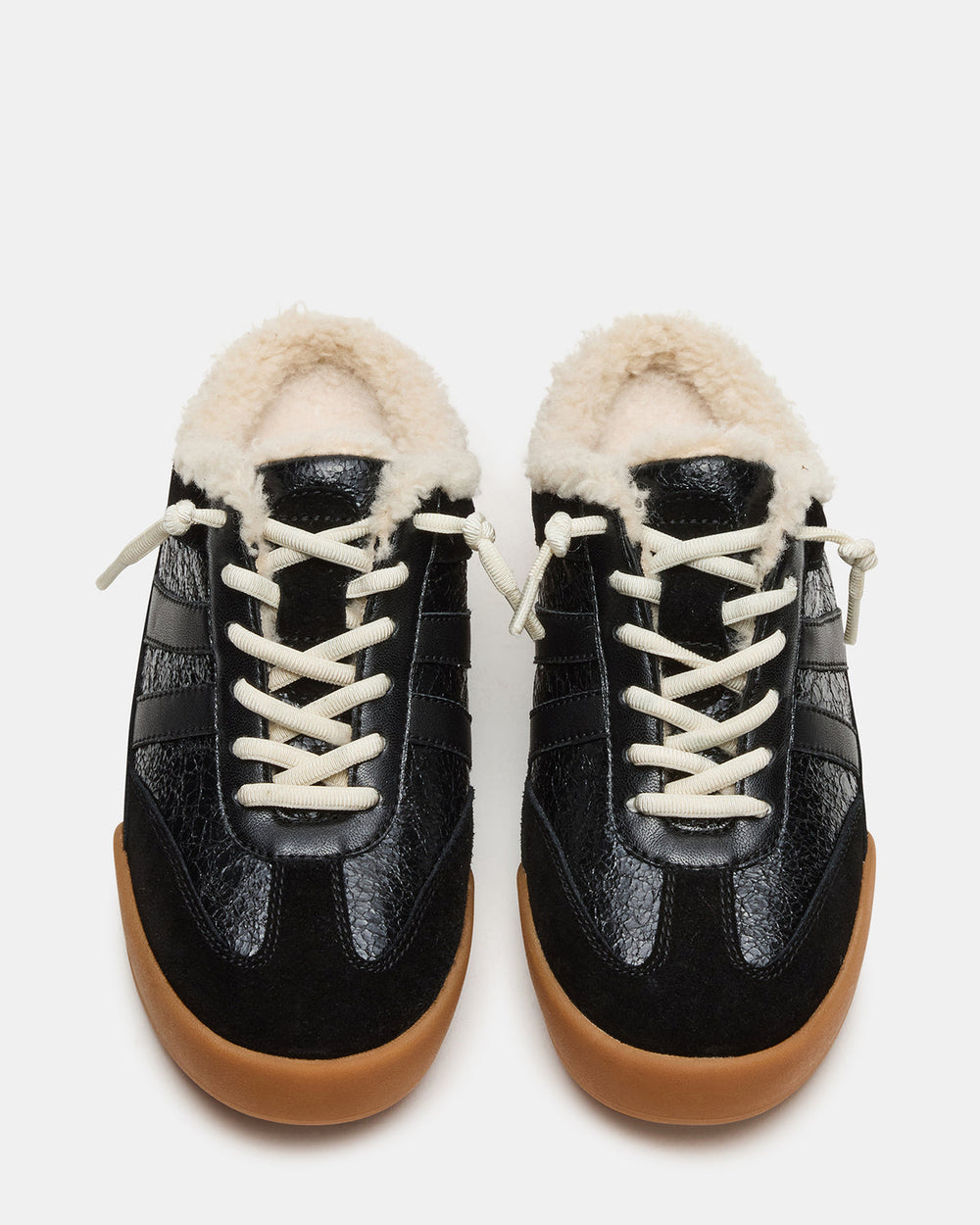 VANDY Faux Fur Black Multi Low-Top Lace-Up Mule Women's Sneaker | Steve Madden discount