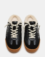VANDY Faux Fur Black Multi Low-Top Lace-Up Mule Women's Sneaker | Steve Madden discount