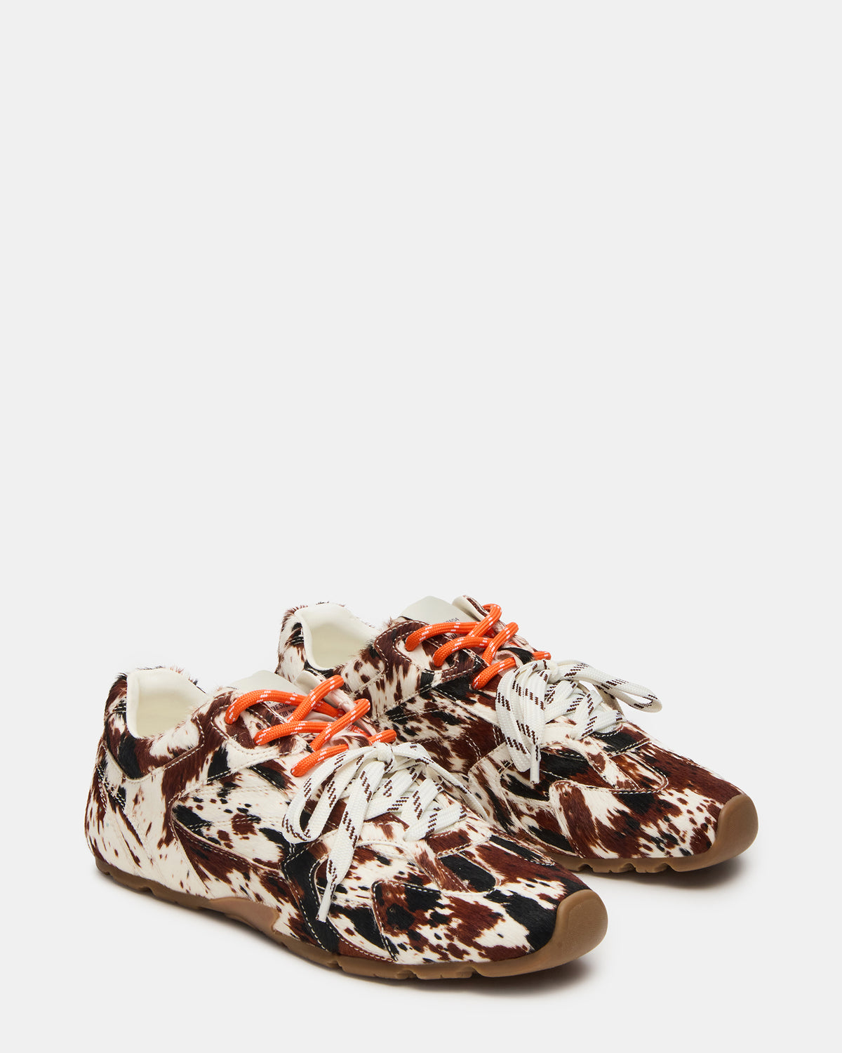 AZIEL Brown Cow Print Low-Top Lace-Up Women's Sneakers | Steve Madden online