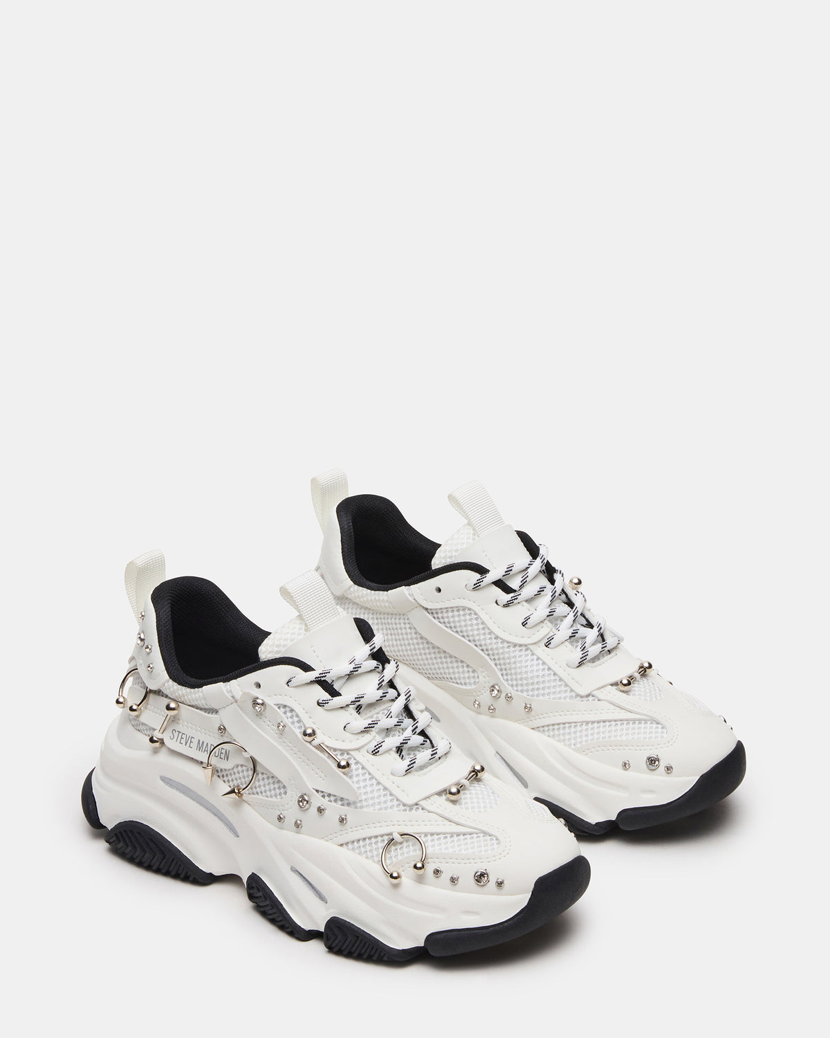POSSESSION Piercing White Platform Lace-Up Women's Sneaker | Steve Madden Sale