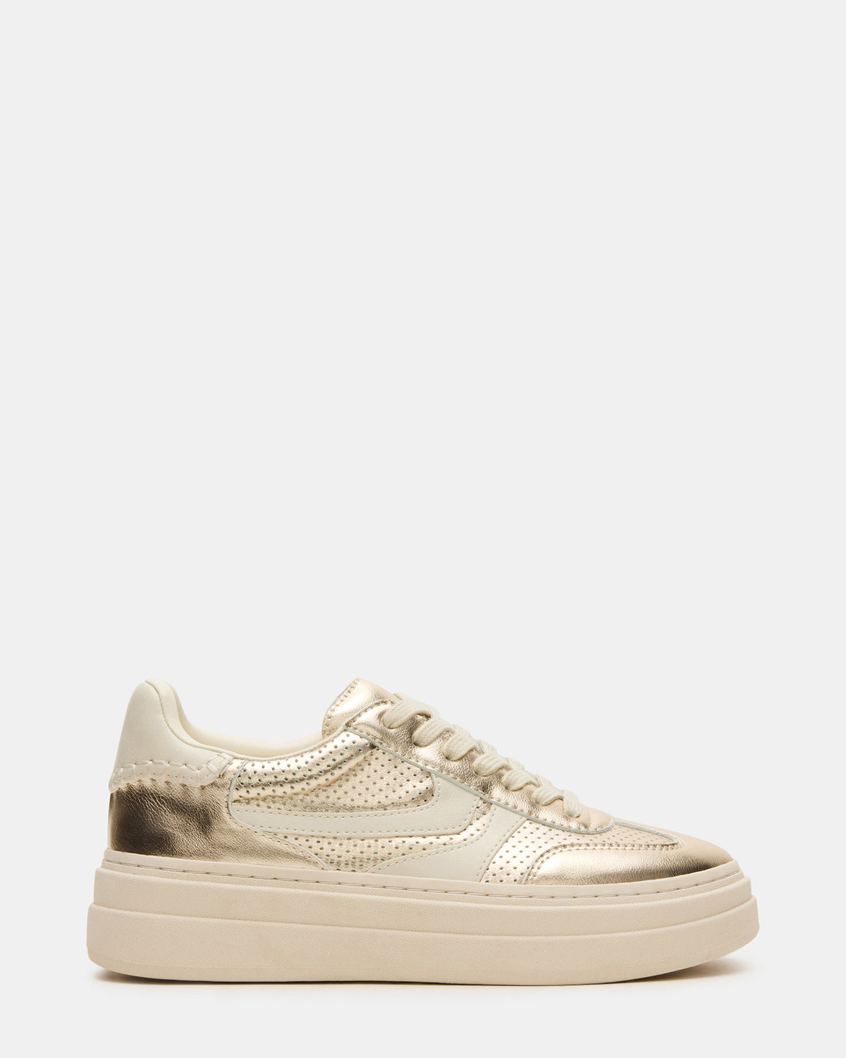 DODGE Perforated Champagne Multi Women's Low-Top Platform Sneaker | Steve Madden outlet