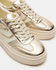 DODGE Perforated Champagne Multi Women's Low-Top Platform Sneaker | Steve Madden outlet