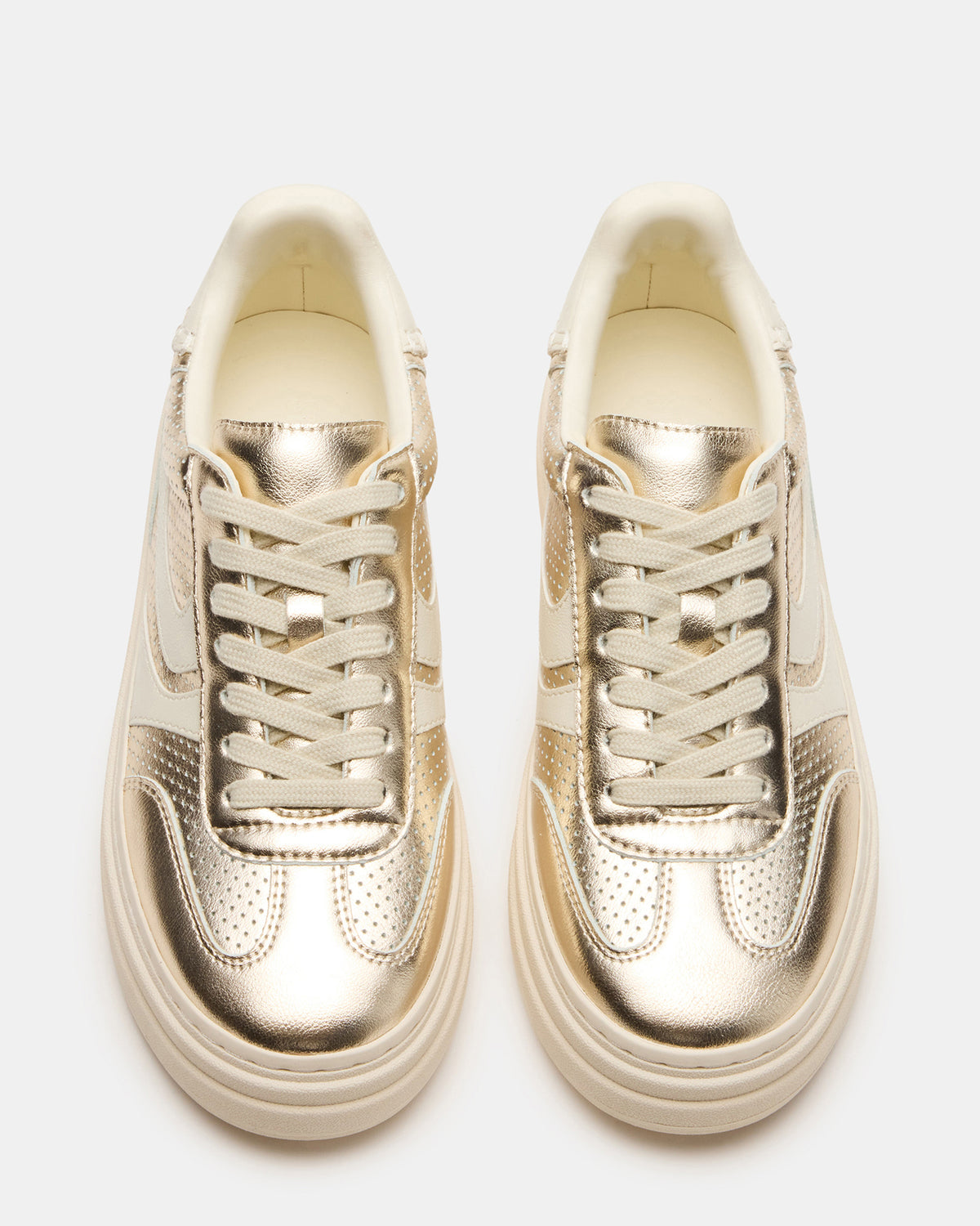 DODGE Perforated Champagne Multi Women's Low-Top Platform Sneaker | Steve Madden outlet