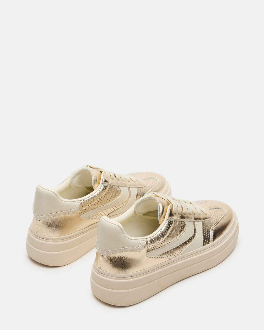 DODGE Perforated Champagne Multi Women's Low-Top Platform Sneaker | Steve Madden outlet