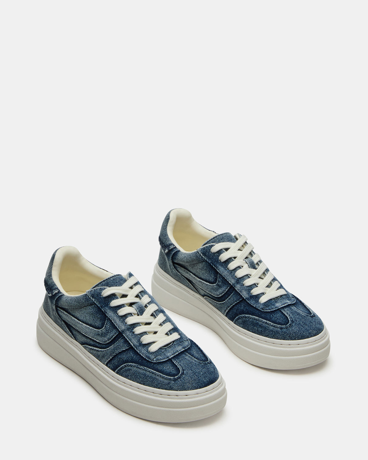 DODGE Denim Fabric Low-Top Platform Women's Sneaker | Steve Madden on Sale